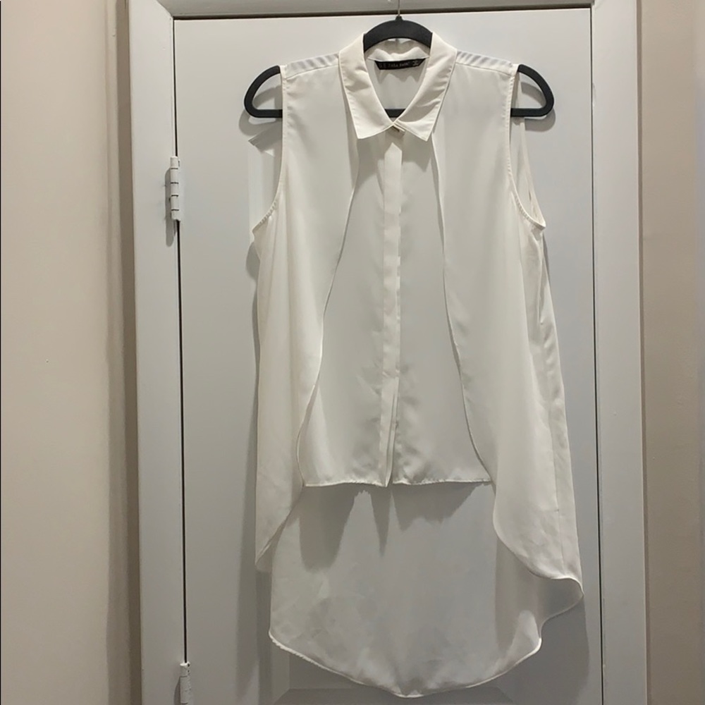 ❤️Zara Basic High-Low button down Blouse